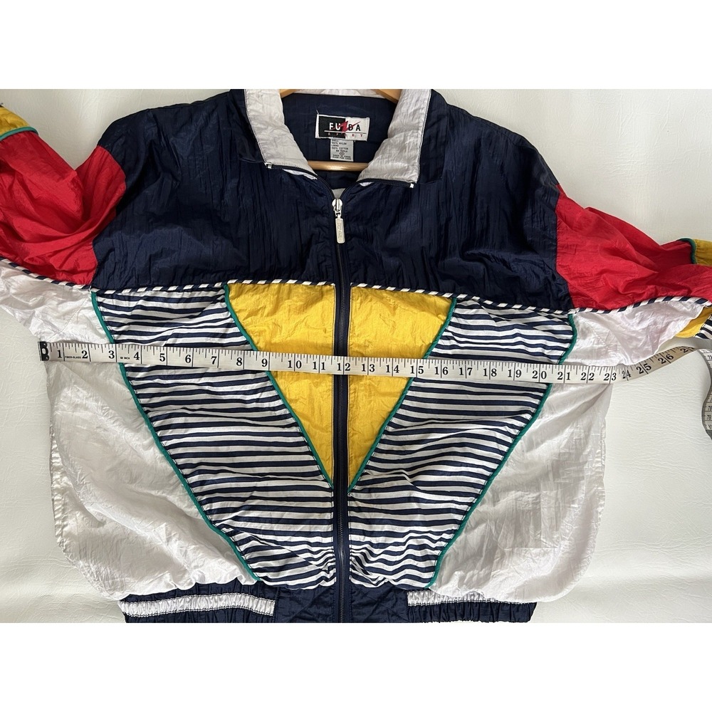 Fuzda Sport Vintage Windbreaker Jogging Running Multicolor Jacket Medium Retro - Picture 12 of 14